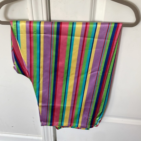 Dannyjams PJs Women Size 1X Rainbow Colored Stripes Silky Soft - Picture 7 of 11